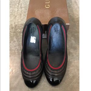 Black Gucci rubber baller ballet flats!